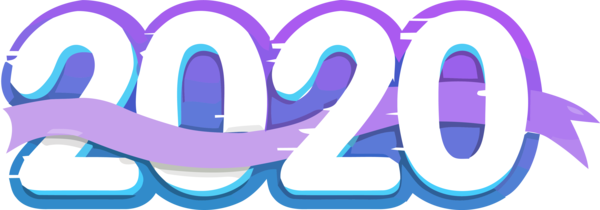 New Years 2020 Text Line Font For Happy Year Activities Transparent PNG Image