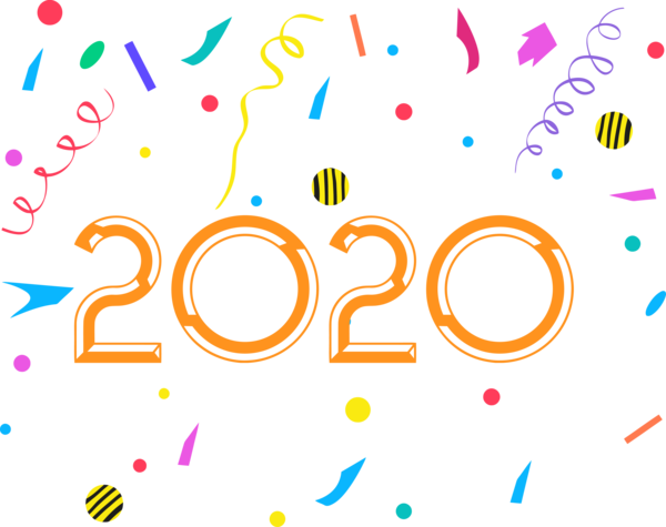 New Year Text Line Font For Happy 2020 Eve Party 2020 Transparent PNG Image