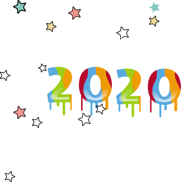 New Year Text Line Font For Happy 2020 Destinations Transparent PNG Image