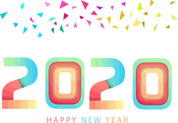 New Year Text Line Font For Happy 2020 Activities Transparent PNG Image