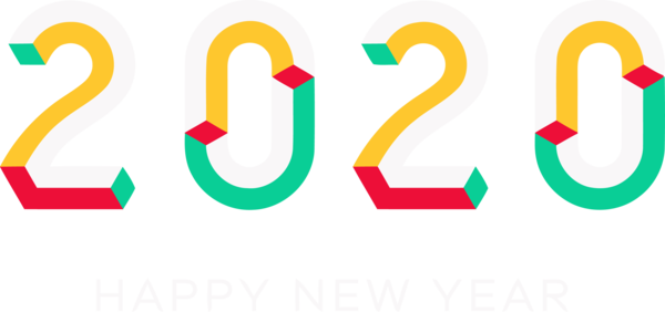 New Year 2020 Text Line Font For Happy Events Near Me Transparent PNG Image