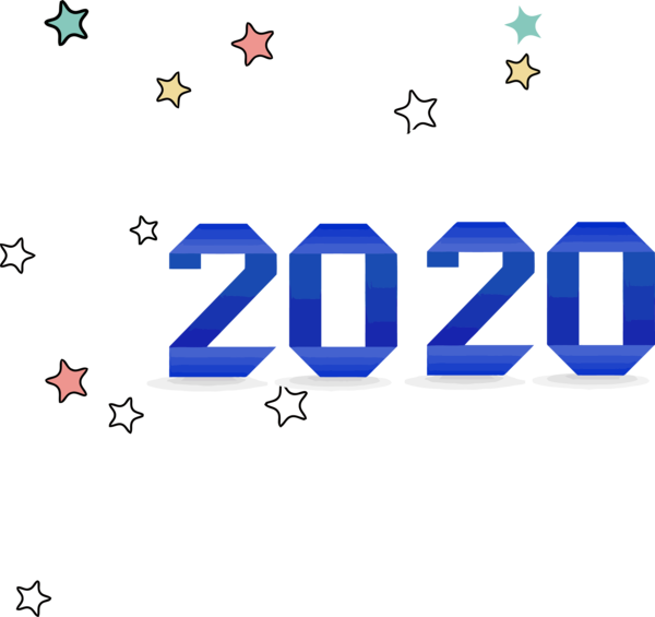 New Year Text Line Font For Happy 2020 Ideas Transparent PNG Image