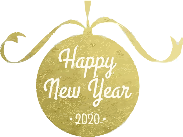 New Year 2020 Text Yellow Font For Happy Lyrics Transparent PNG Image