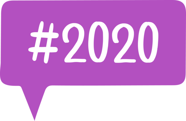 New Year 2020 Violet Text Purple For Happy Day 2020 Transparent PNG Image