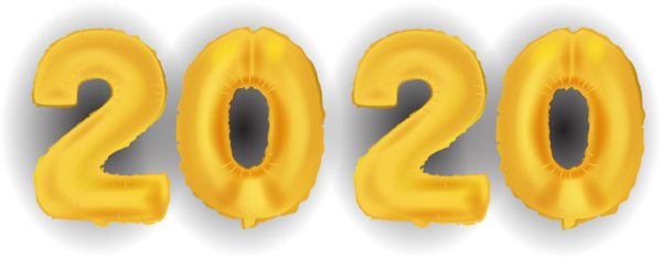 New Year 2020 Yellow Font Symbol For Happy Games Transparent PNG Image