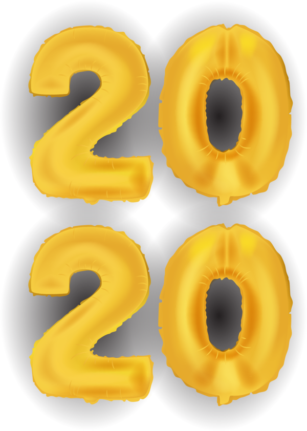 New Year 2020 Yellow Font Symbol For Happy Resolutions Transparent PNG Image