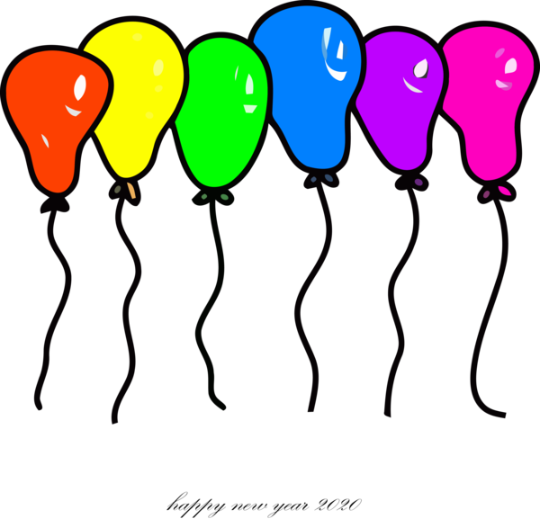 New Year Balloon Party Supply For Happy Gifts Transparent PNG Image