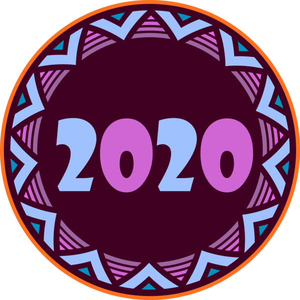 New Year Circle Sticker Logo For Happy 2020 Getaways Transparent PNG Image