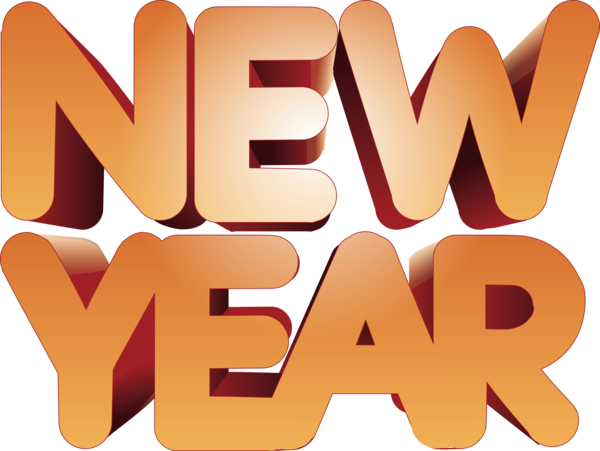 New Year Font Text Logo For Happy Quote Transparent PNG Image