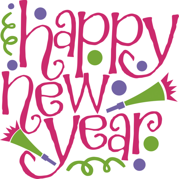 New Year Font Text Pink For Happy Party 2020 Transparent PNG Image