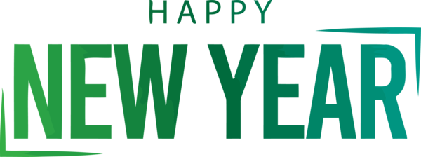 New Year Green Text Font For Happy 2020 Transparent PNG Image