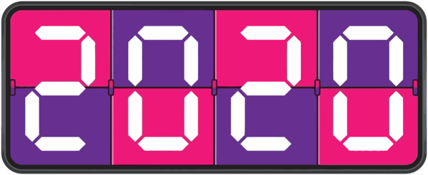 New Year Line Magenta Text For Happy 2020 Day 2020 Transparent PNG Image