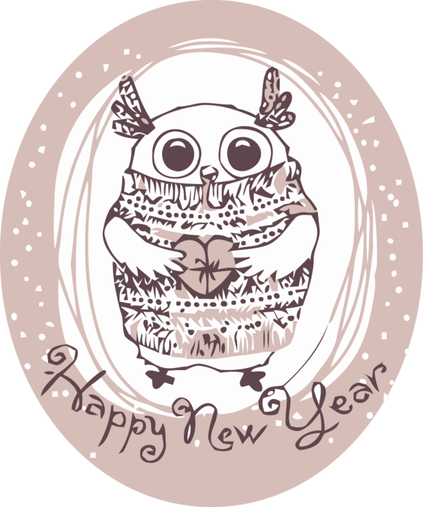 New Year Owl Bird Of Prey Circle For Happy Destinations Transparent PNG Image