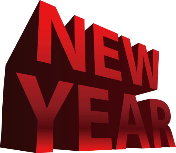 New Year Red Text Logo For Happy Celebration 2020 Transparent PNG Image