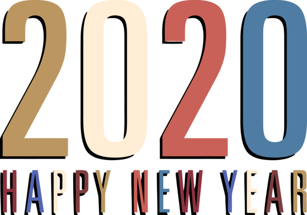 New Years 2020 Text Font Line For Happy Year Resolutions Transparent PNG Image