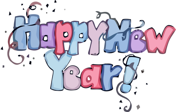 New Year Text Font Pink For Happy Day 2020 Transparent PNG Image