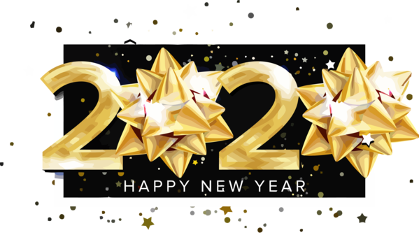 New Year Text Font Star For Happy 2020 Holiday Transparent PNG Image