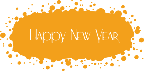 New Year Text Orange Font For Happy Party 2020 Transparent PNG Image