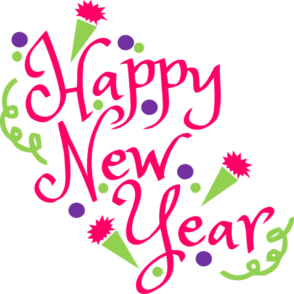 New Year Text Pink Font For Happy Gifts Transparent PNG Image