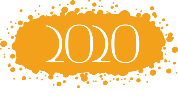 New Year Text Yellow Font For Happy Celebration 2020 Transparent PNG Image