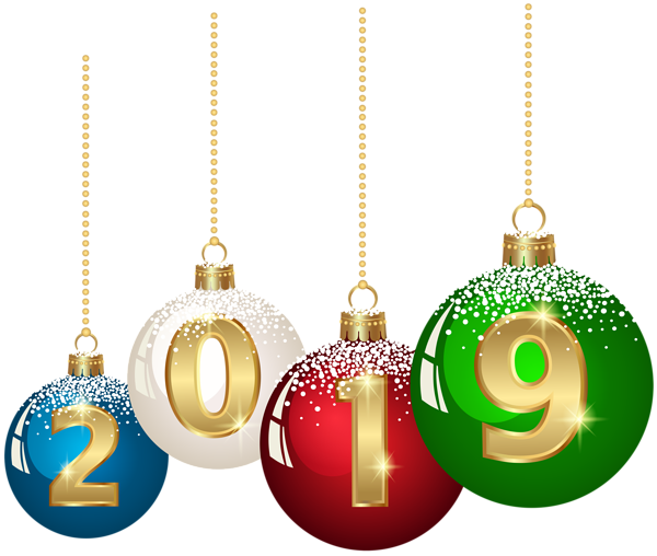 New Year Christmas Day Happy 2019 Ornament Decoration For Greeting Cards Transparent PNG Image