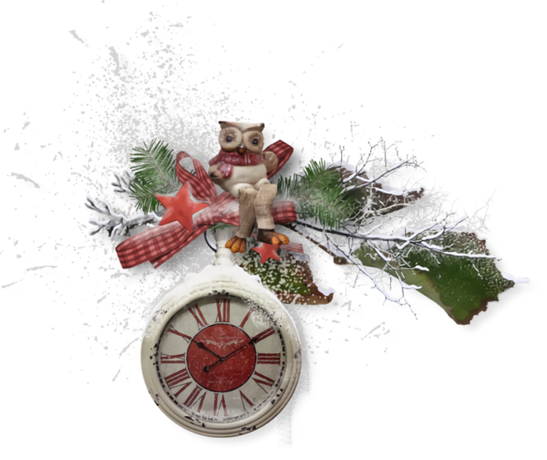 Christmas Clock Ornament Wall For Background Transparent PNG Image