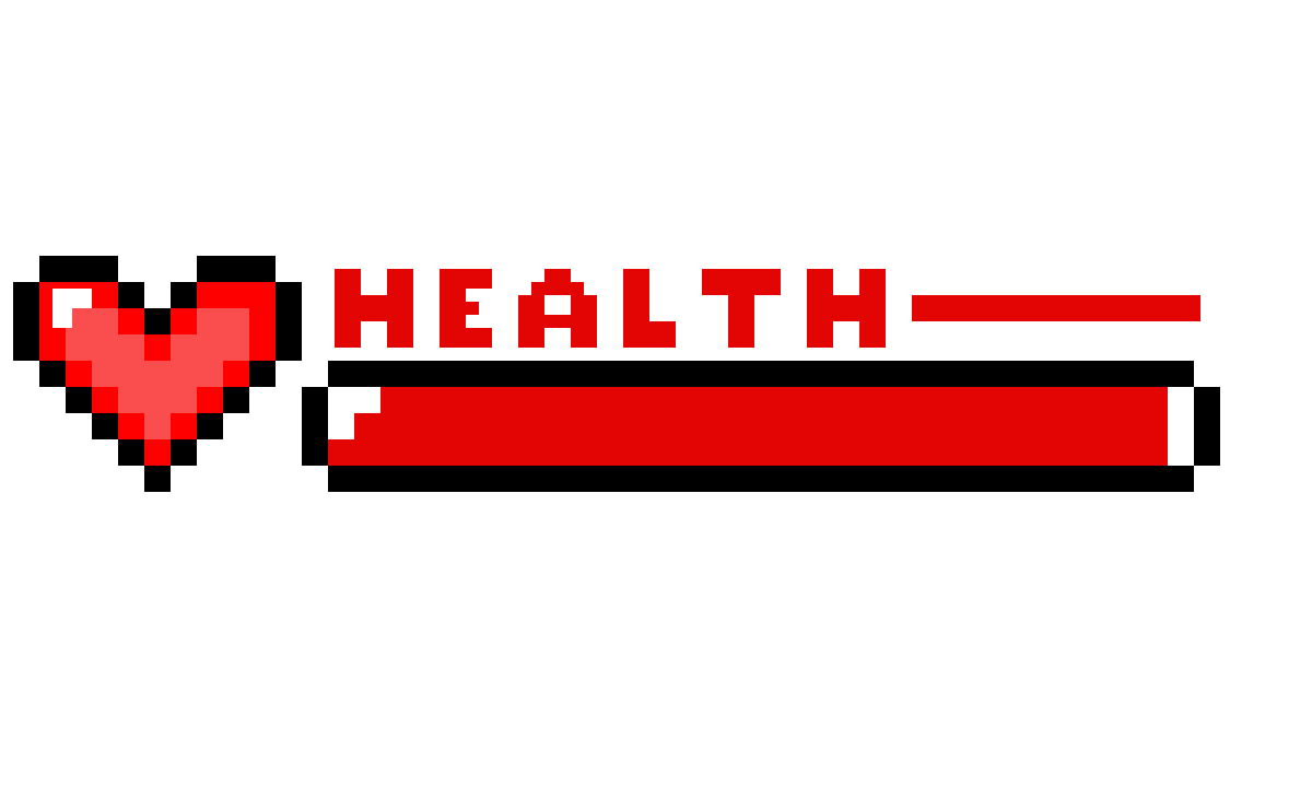 Art Text Health Minecraft Pixel Red Transparent PNG Image