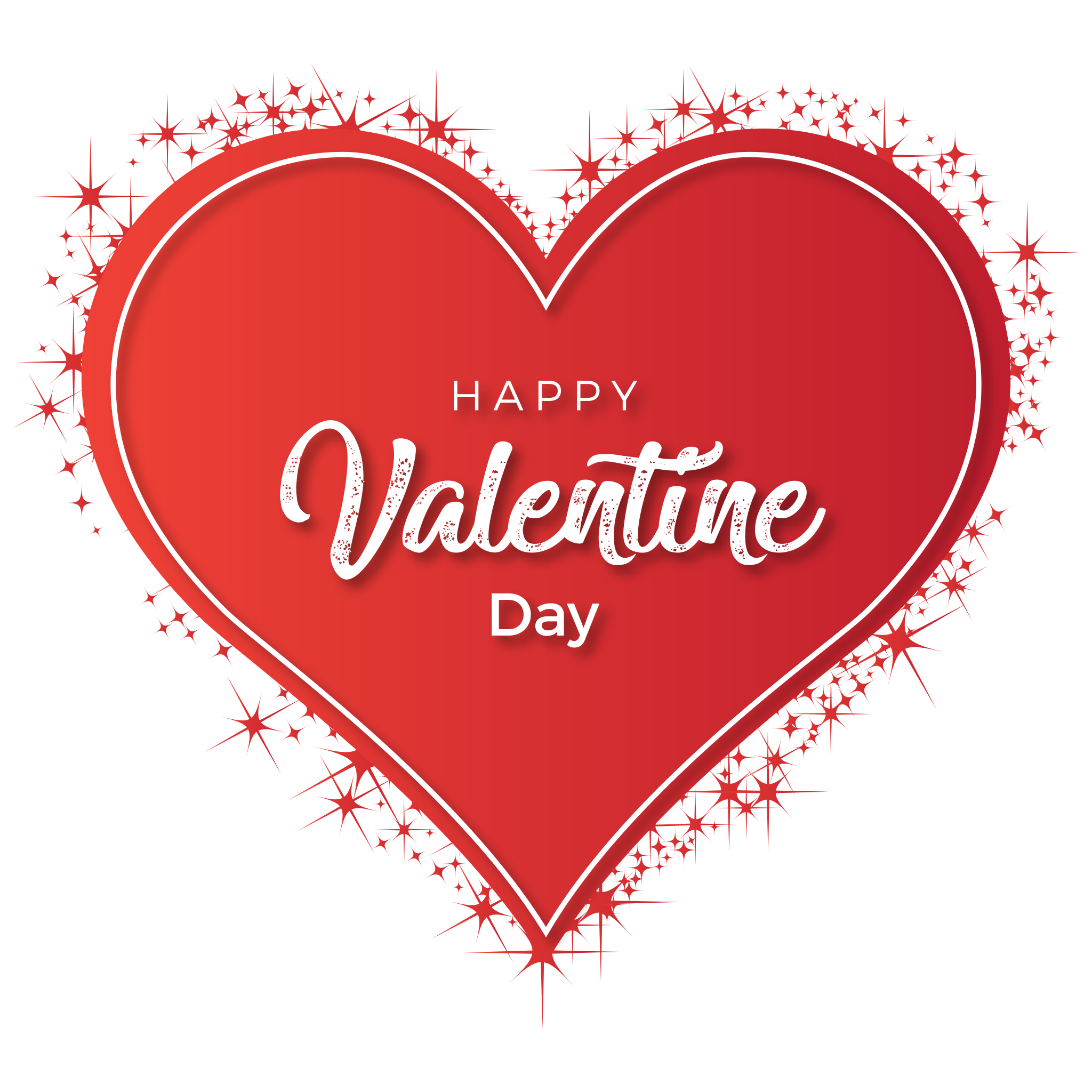 Heart Valentines Day Red Happy Transparent PNG Image