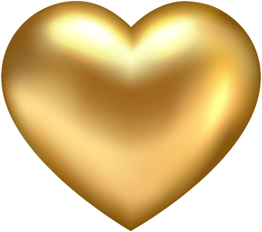 Heart Abstract Gold Free Clipart HQ Transparent PNG Image