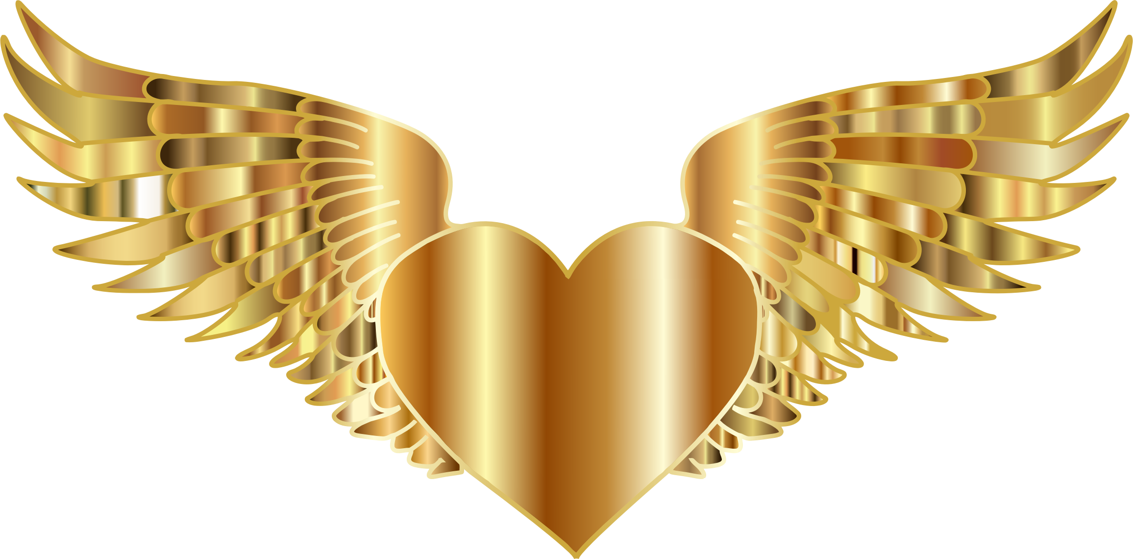 Heart Shiny Gold HD Image Free Transparent PNG Image