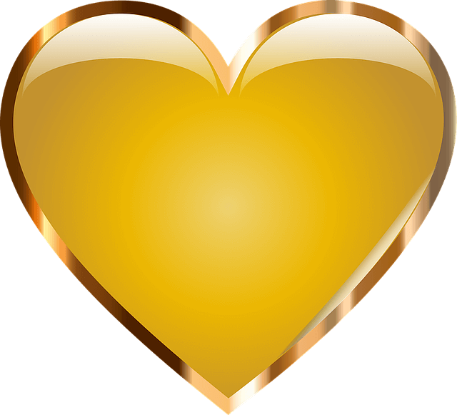 Heart Shiny Gold Free HQ Image Transparent PNG Image