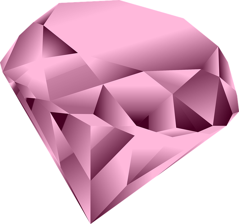 Pink Diamond Heart Clipart Transparent PNG Image