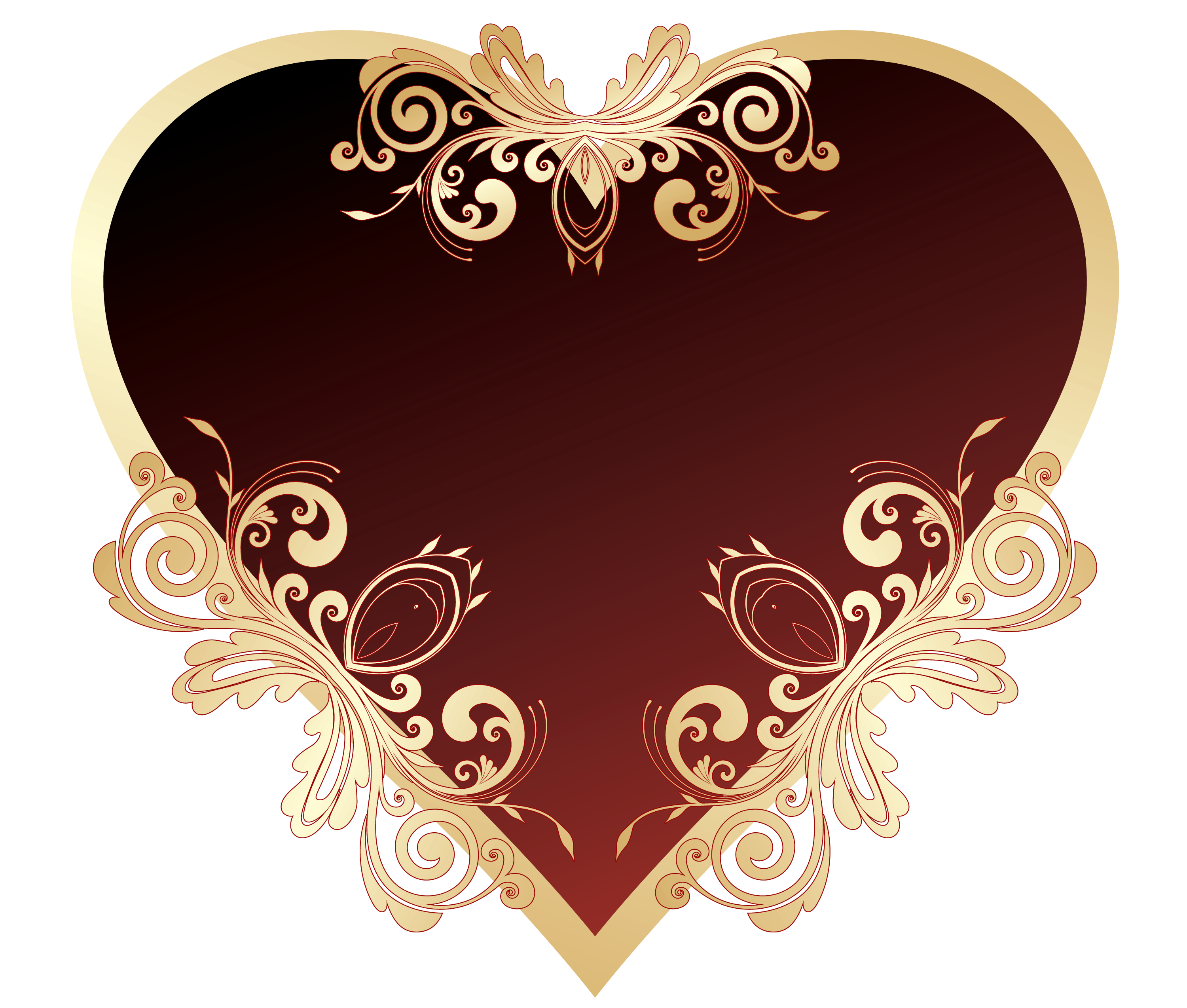 Dark Red Heart File Transparent PNG Image