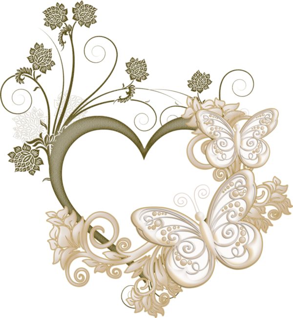 Butterfly Heart Frame Love Picture Free Clipart HQ Transparent PNG Image