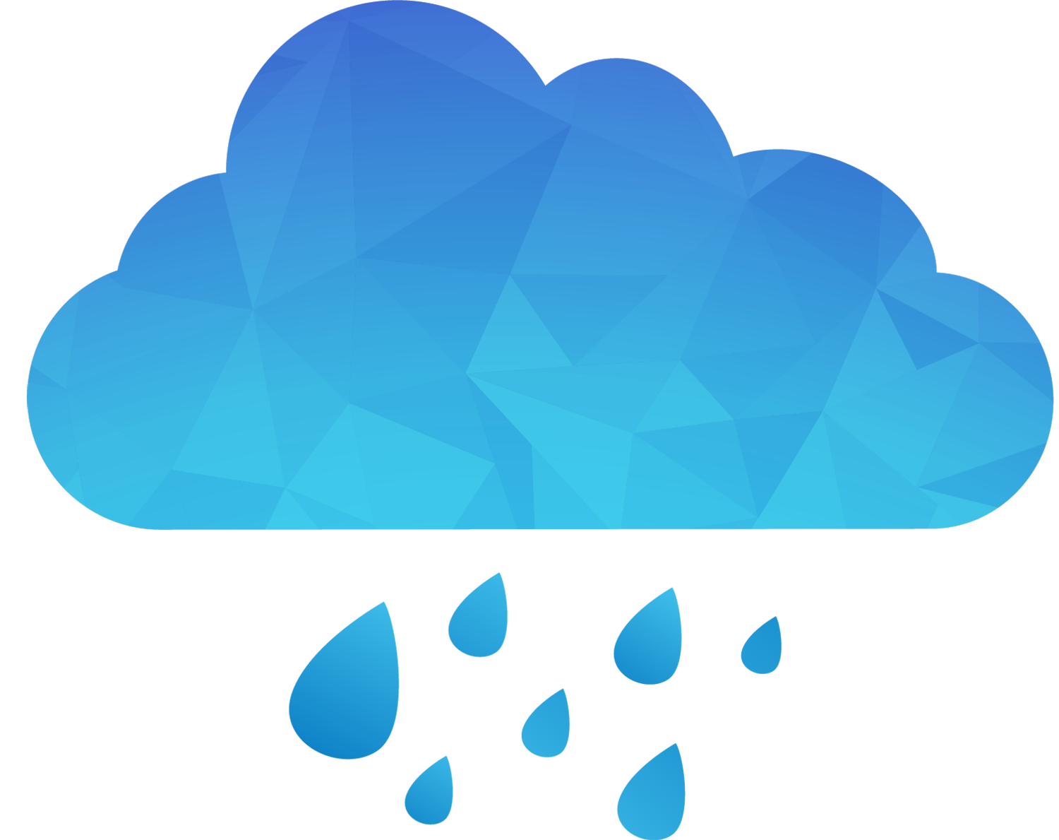 Blue Heart Drop Cloud Rain PNG File HD Transparent PNG Image