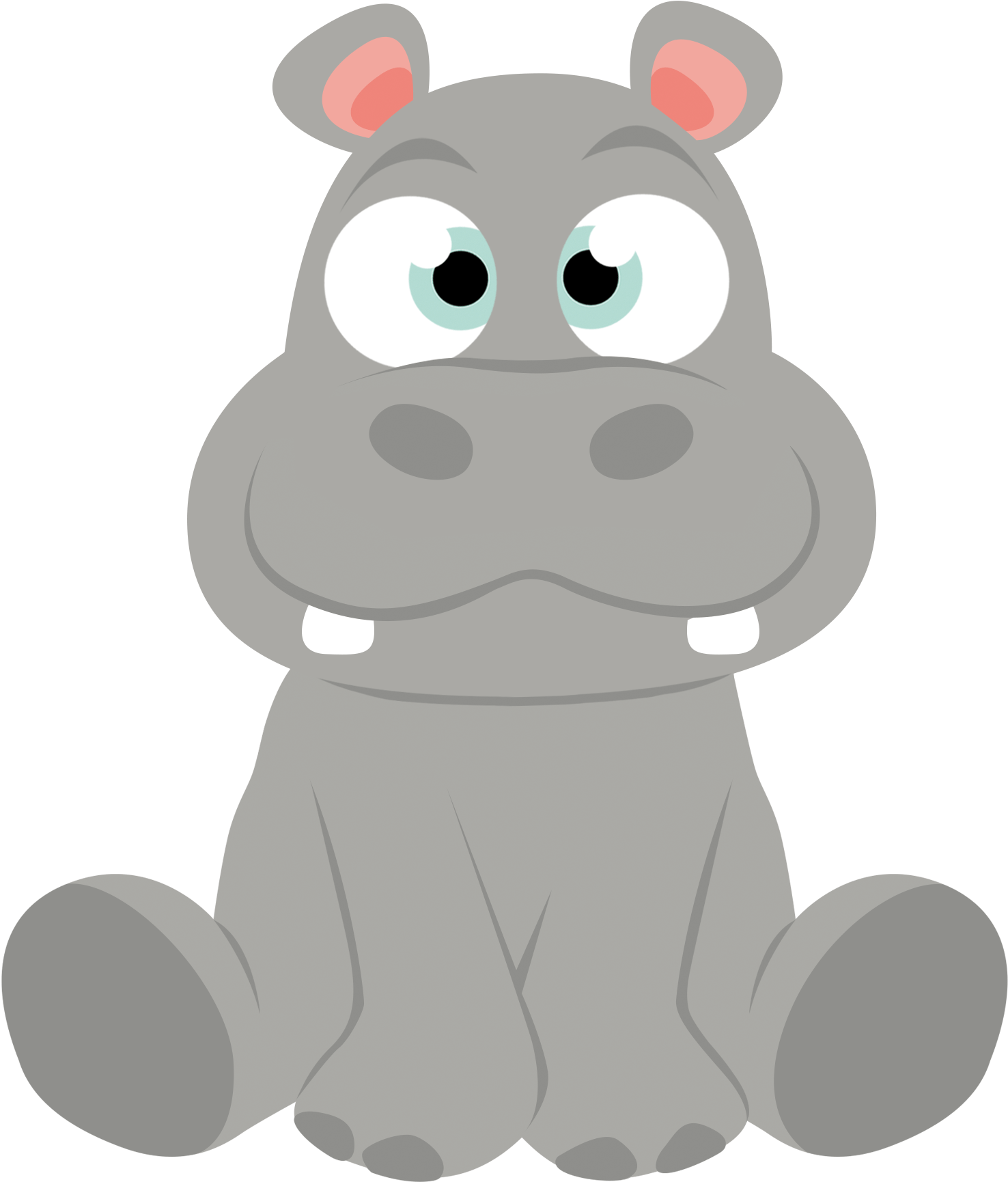 Hippo Vector Free Clipart HQ Transparent PNG Image