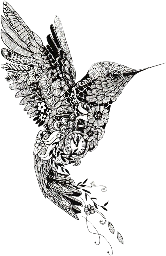 Tattoo Henna Mehndi Mandala Bird Hummingbird Transparent PNG Image