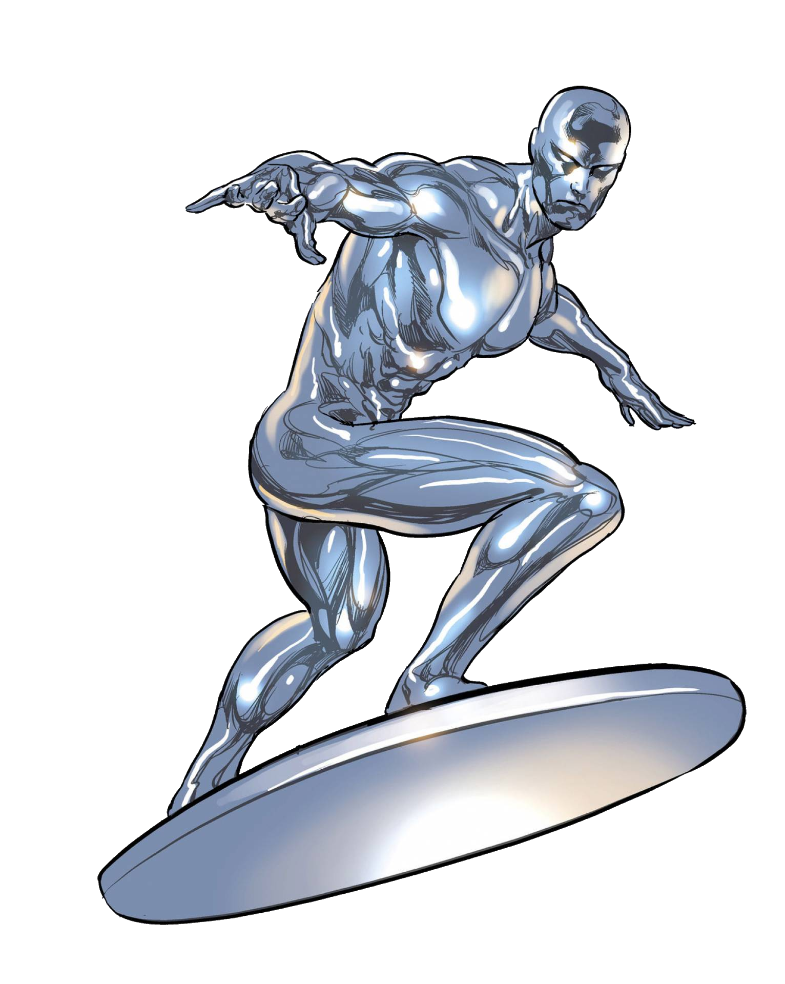 Art Surfer Iron Thanos Muscle Silver Man Transparent PNG Image