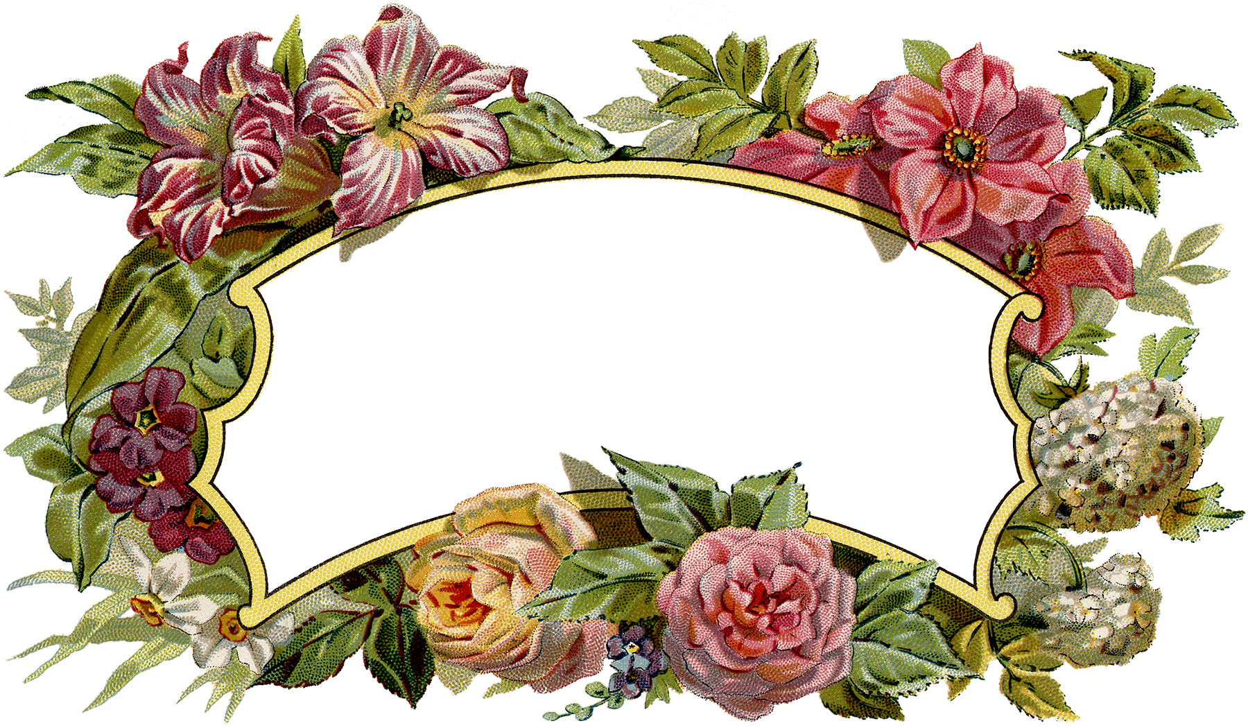 Flower Frame Jar Mason Paper Address Label Transparent PNG Image