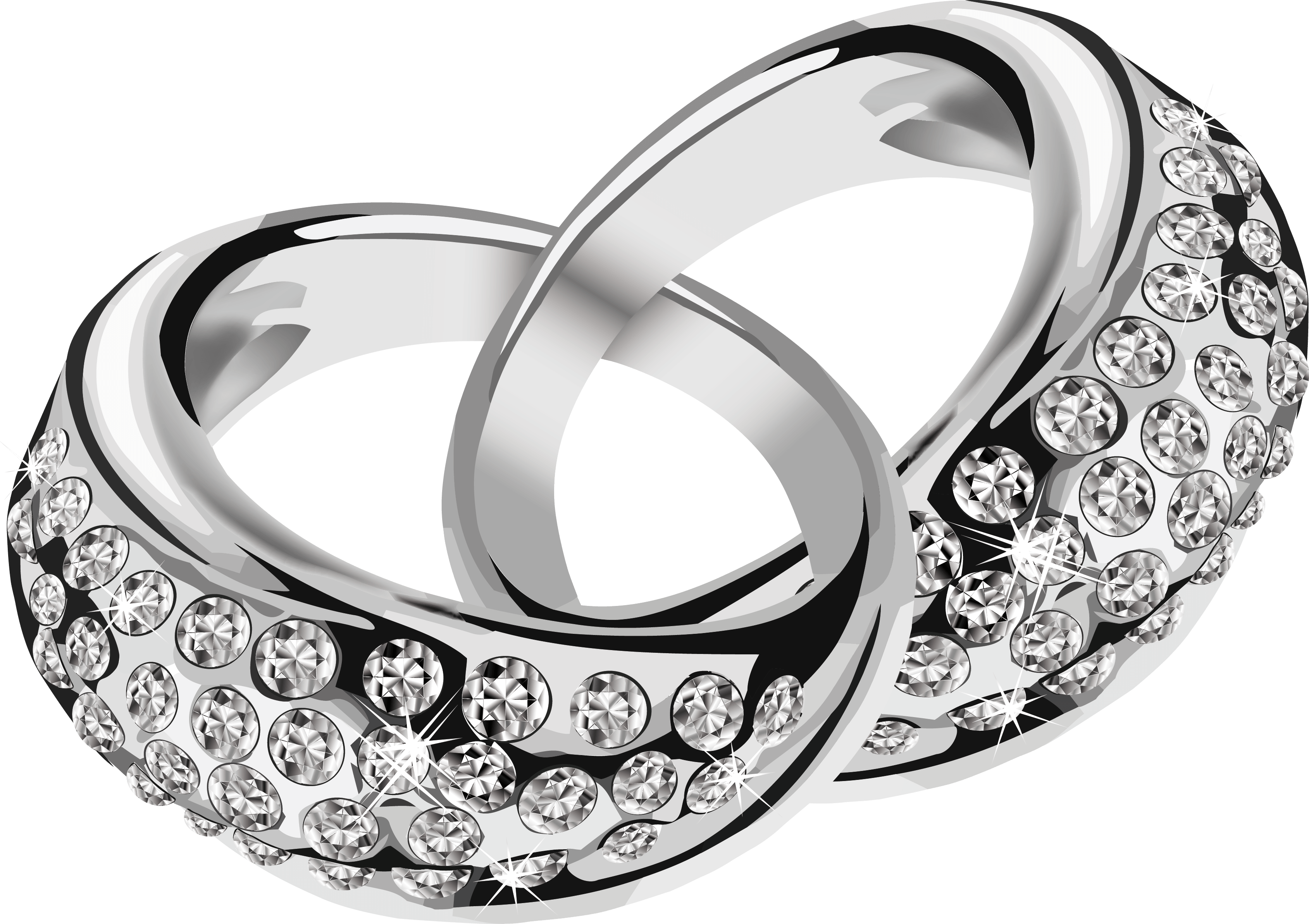 Silver Rings With Diamonds Png Transparent PNG Image