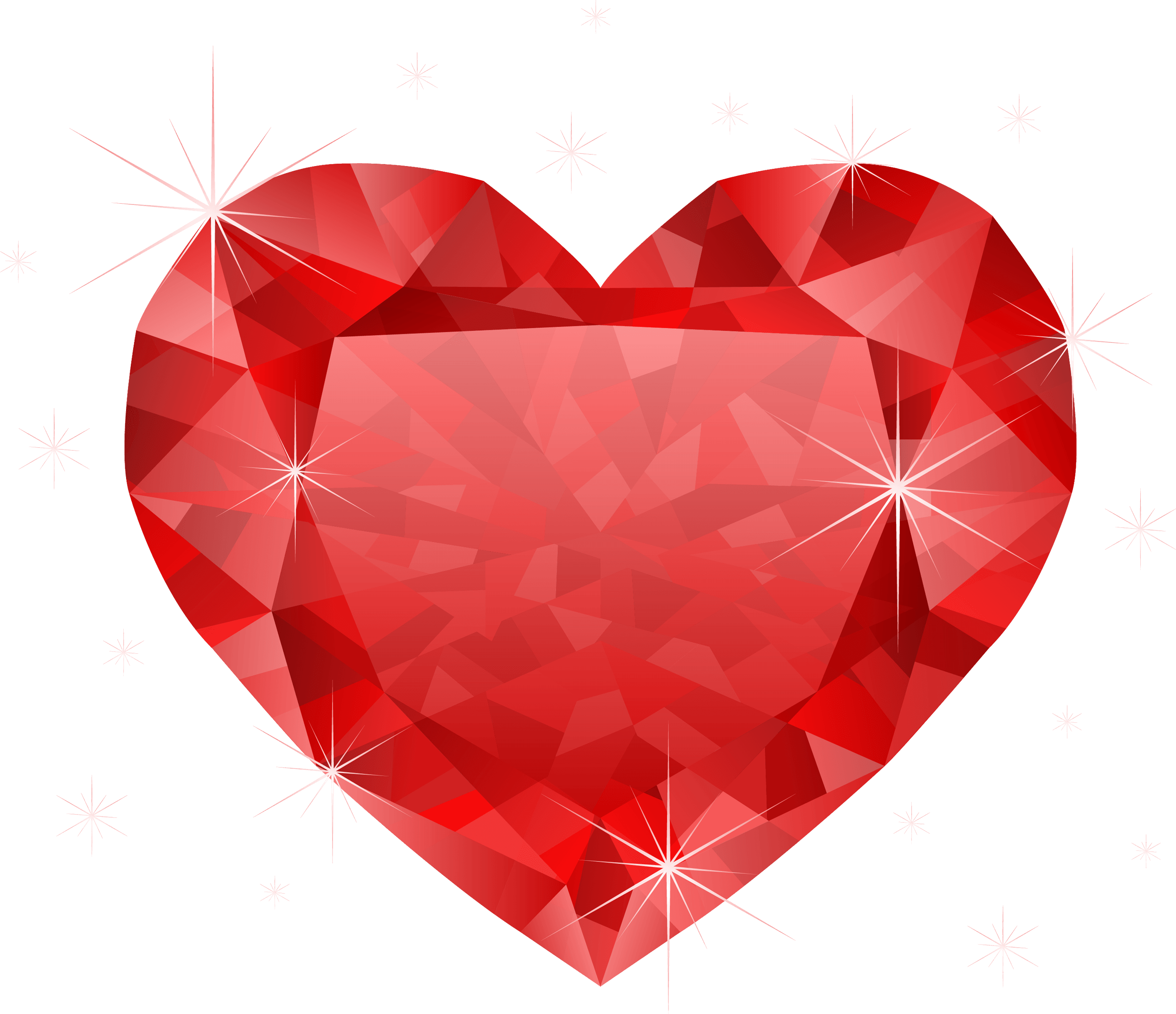 Diamond Red Heart Png Transparent PNG Image