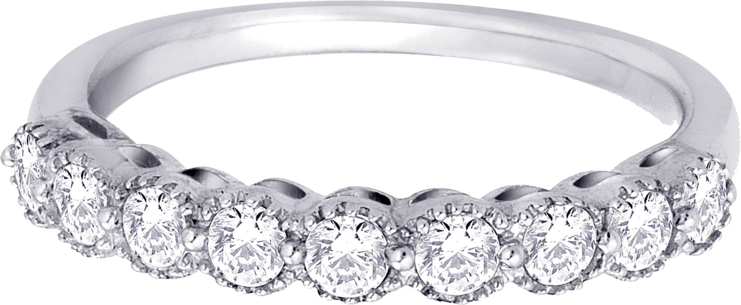 Silver Ring With Diamonds Png Transparent PNG Image