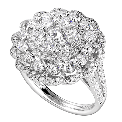 Silver Ring With Diamonds Png Transparent PNG Image