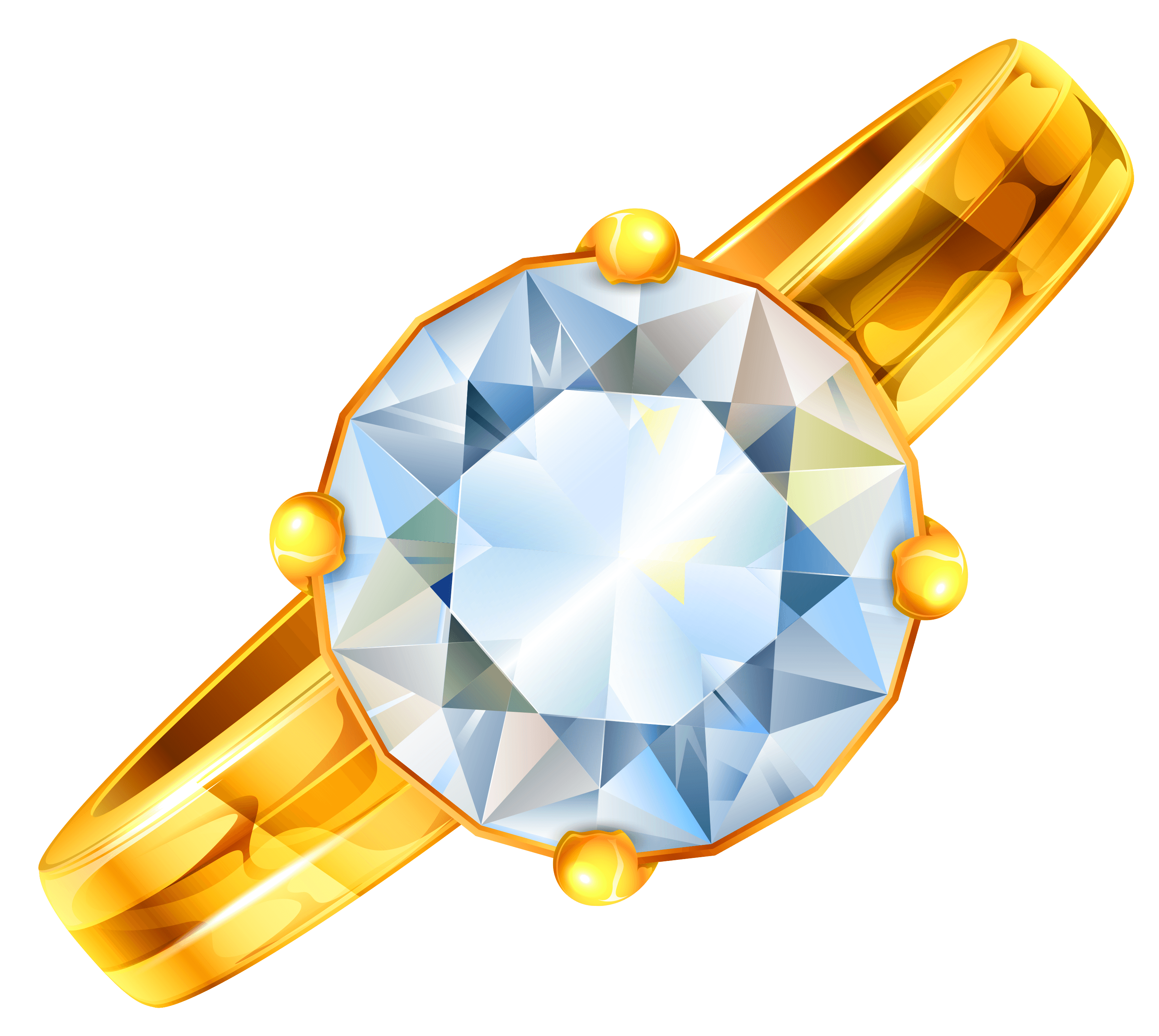 Gold Ring With Diamond Png Transparent PNG Image