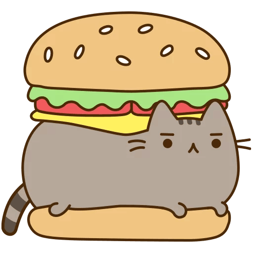 Food Telegram Pusheen Hamburger Cat HQ Image Free PNG Transparent PNG Image