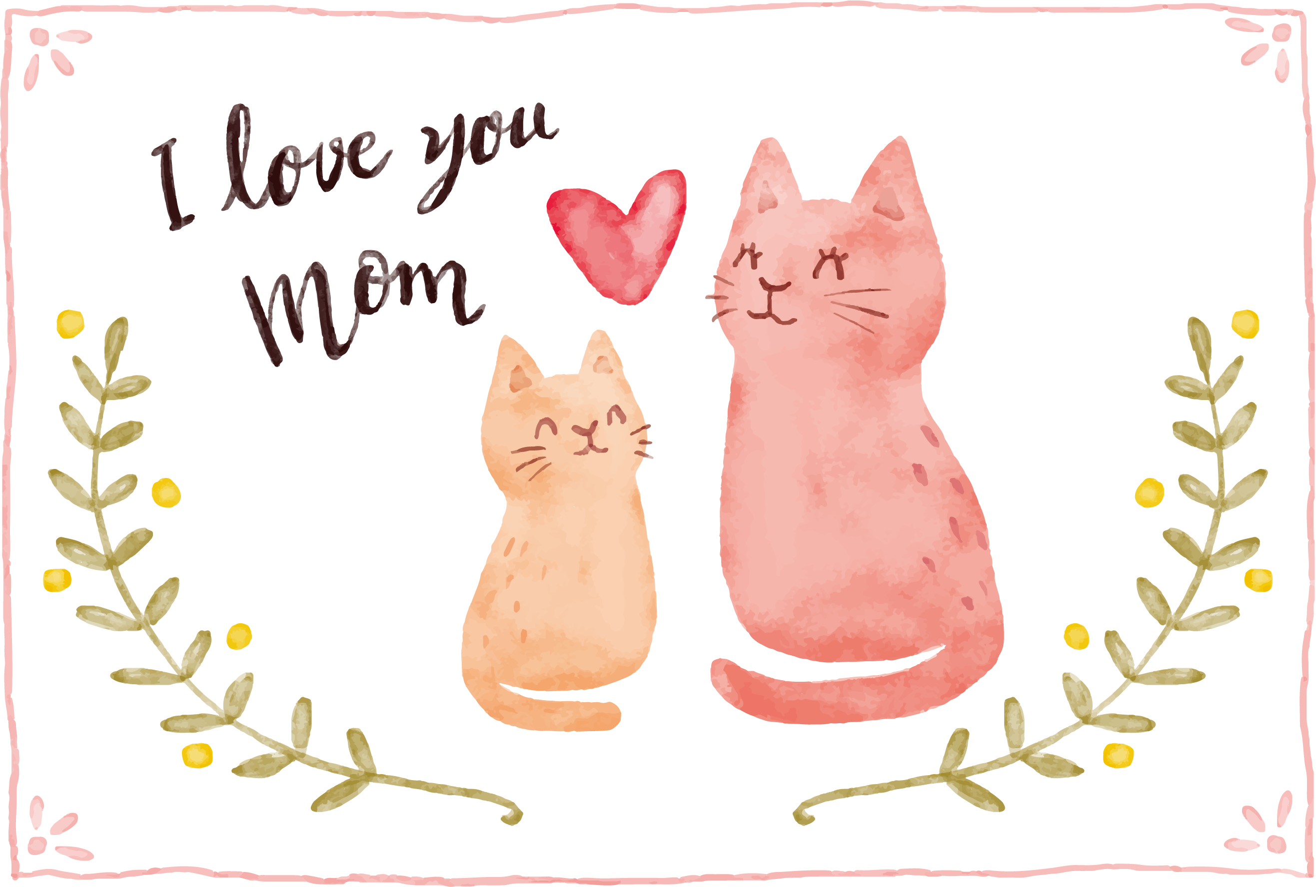 Pink Heart Mother Vecteur Cat Download Free Image Transparent PNG Image