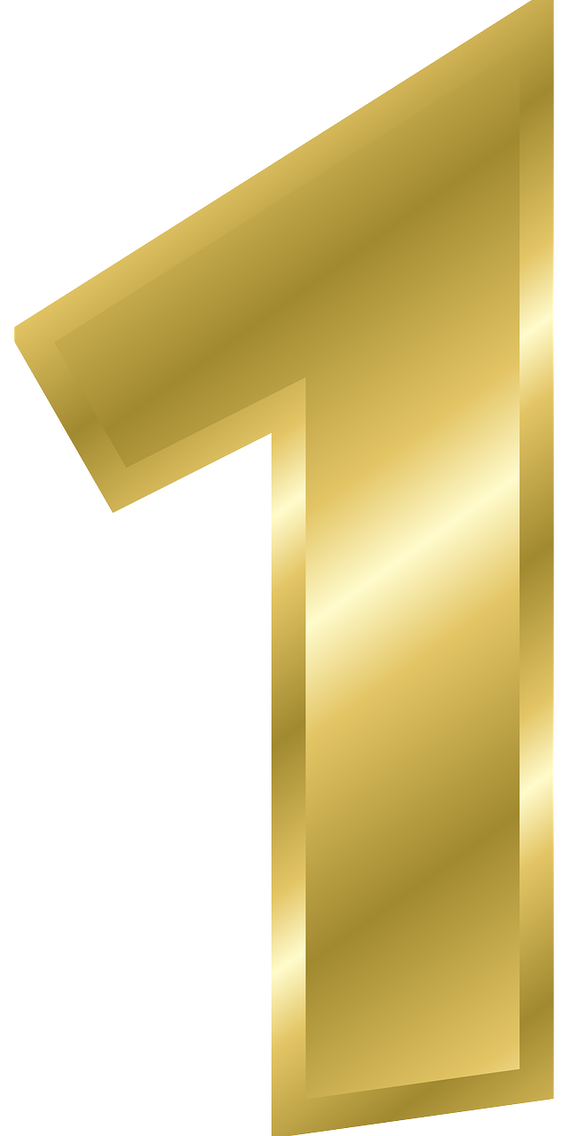 1 Number Gold Free PNG HQ Transparent PNG Image