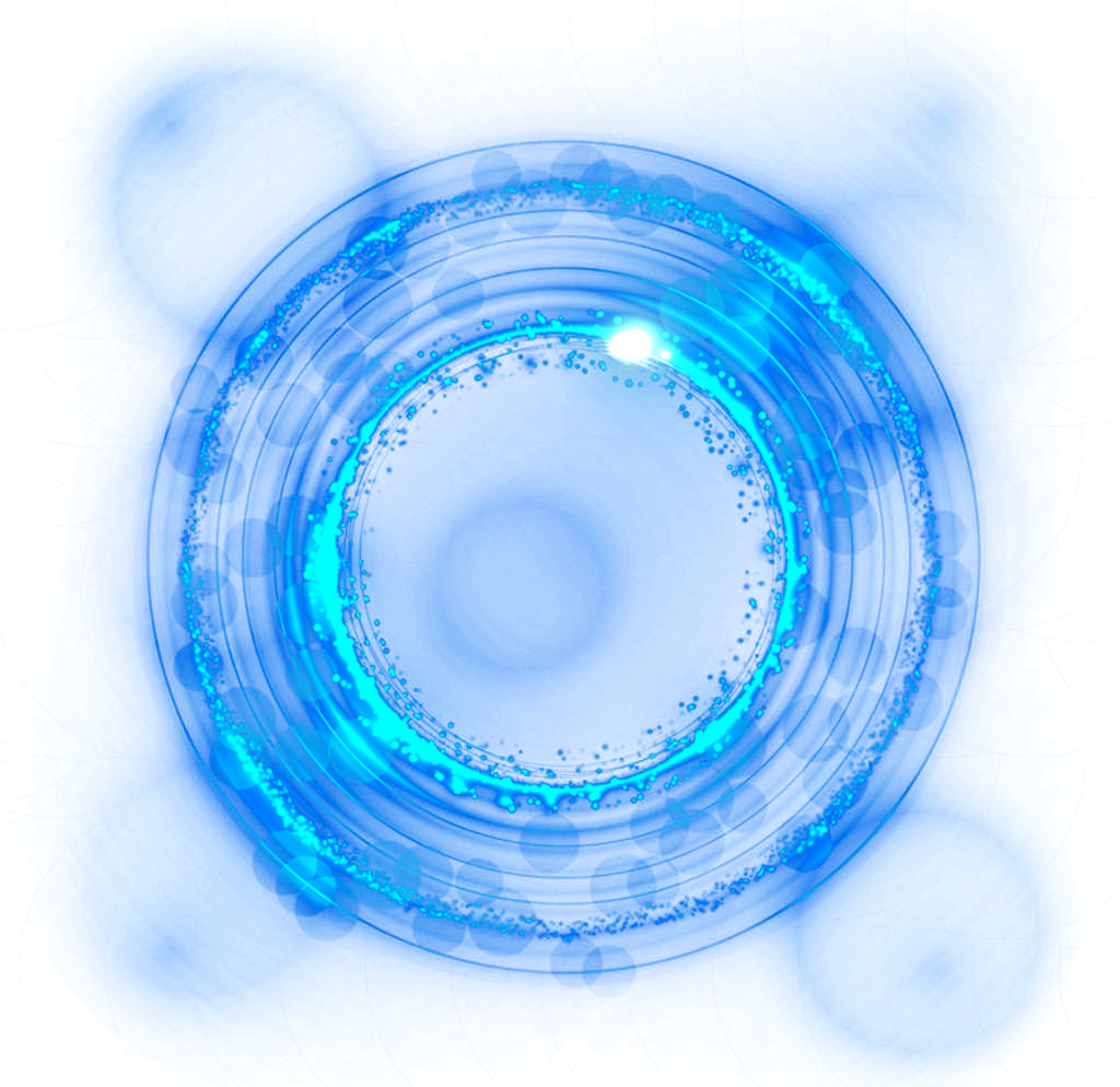 Blue Light Effect Round Glow Transparent PNG Image