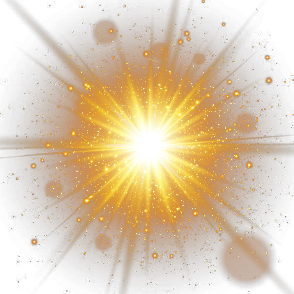 Decorative Gold Efficacy Light Spot Effect Sunlight Transparent PNG Image