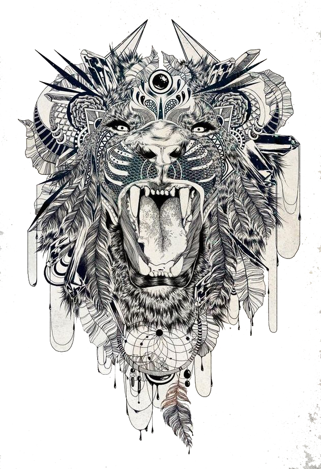 Tattoo Sleeve Tiger Lion Beast Lower-Back Transparent PNG Image